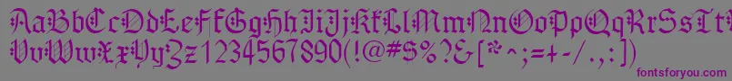 Шрифт GothenburgFraktur – фиолетовые шрифты на сером фоне