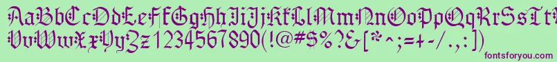 GothenburgFraktur Font – Purple Fonts on Green Background