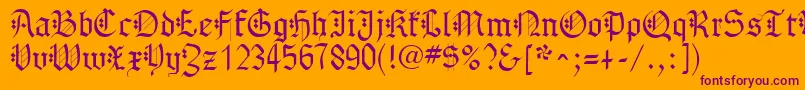 Шрифт GothenburgFraktur – фиолетовые шрифты на оранжевом фоне