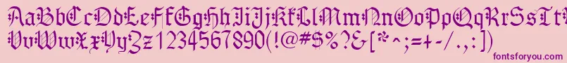 GothenburgFraktur-fontti – violetit fontit vaaleanpunaisella taustalla