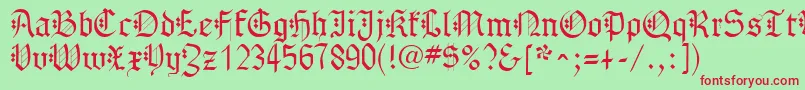 GothenburgFraktur Font – Red Fonts on Green Background