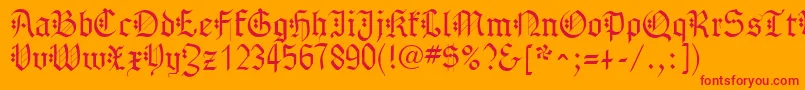 GothenburgFraktur-fontti – punaiset fontit oranssilla taustalla