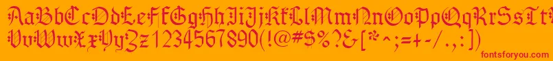 GothenburgFraktur Font – Red Fonts on Orange Background