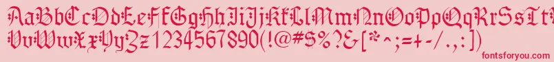 フォントGothenburgFraktur – ピンクの背景に赤い文字
