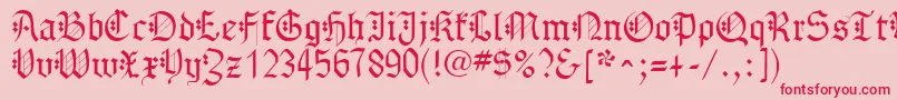 GothenburgFraktur-Schriftart – Rote Schriften auf rosa Hintergrund