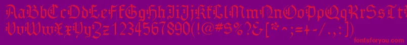 フォントGothenburgFraktur – 紫の背景に赤い文字