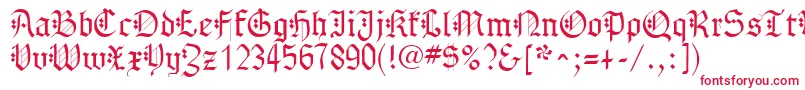 フォントGothenburgFraktur – 白い背景に赤い文字