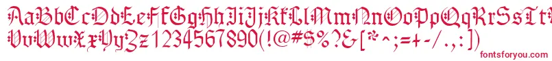 フォントGothenburgFraktur – 赤い文字