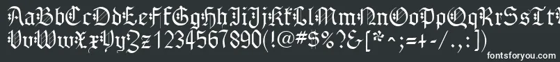 Шрифт GothenburgFraktur – белые шрифты на чёрном фоне