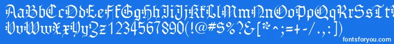 フォントGothenburgFraktur – 青い背景に白い文字
