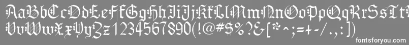 GothenburgFraktur-fontti – valkoiset fontit harmaalla taustalla
