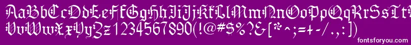 GothenburgFraktur-fontti – valkoiset fontit violetilla taustalla