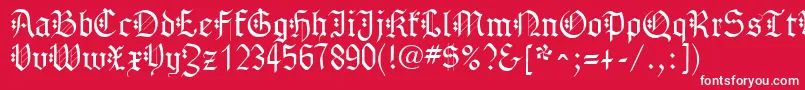 GothenburgFraktur-Schriftart – Weiße Schriften auf rotem Hintergrund