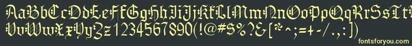 GothenburgFraktur-fontti – keltaiset fontit mustalla taustalla