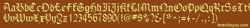 GothenburgFraktur Font – Yellow Fonts on Brown Background