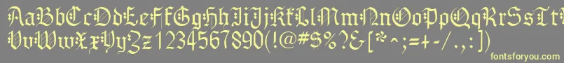 GothenburgFraktur-Schriftart – Gelbe Schriften auf grauem Hintergrund
