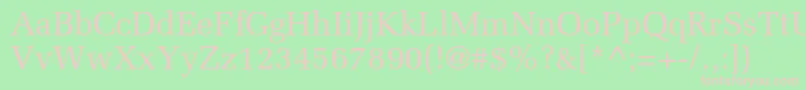 Agmelaniec-fontti – vaaleanpunaiset fontit vihreällä taustalla