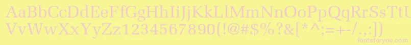 Agmelaniec-fontti – vaaleanpunaiset fontit keltaisella taustalla