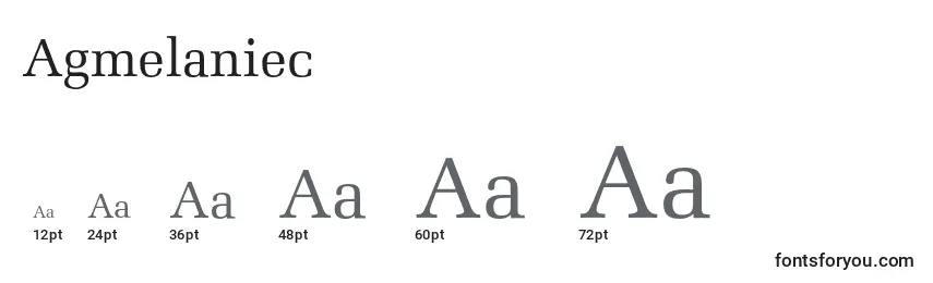 Размеры шрифта Agmelaniec