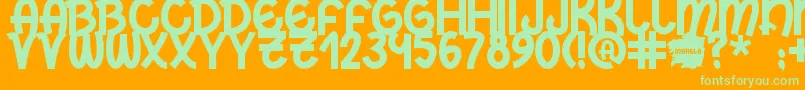 Marela Font – Green Fonts on Orange Background
