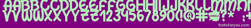 Marela Font – Green Fonts on Purple Background