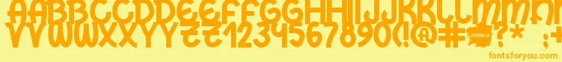 Marela Font – Orange Fonts on Yellow Background