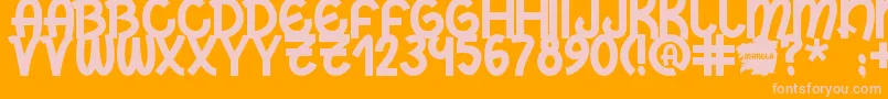 Marela Font – Pink Fonts on Orange Background