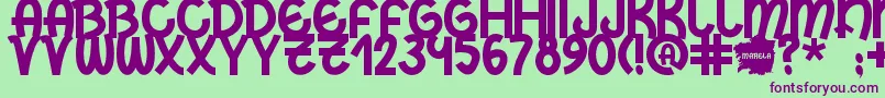 Marela Font – Purple Fonts on Green Background