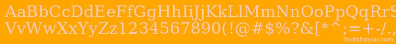 AeJapan-fontti – vaaleanpunaiset fontit oranssilla taustalla