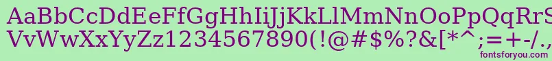 Шрифт AeJapan – фиолетовые шрифты на зелёном фоне