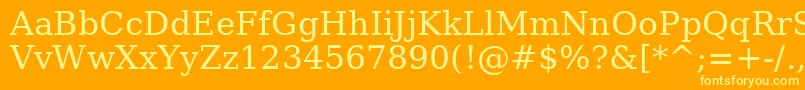 AeJapan Font – Yellow Fonts on Orange Background