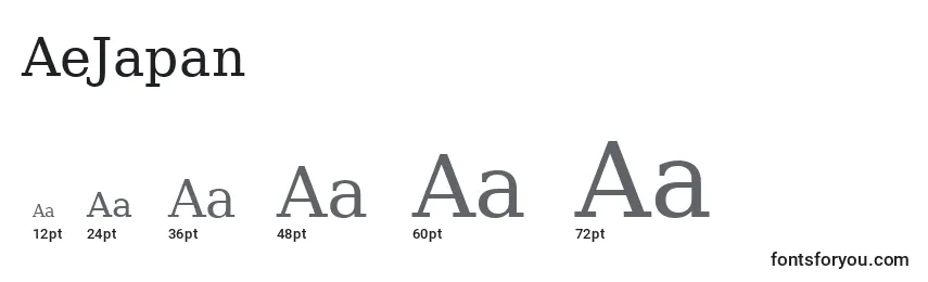 Размеры шрифта AeJapan