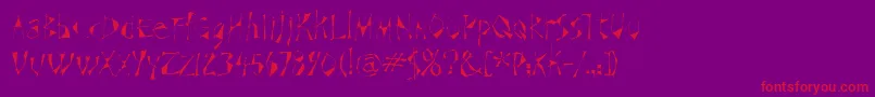 SchizoiditcTt-Schriftart – Rote Schriften auf violettem Hintergrund