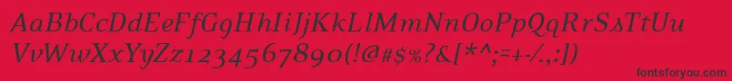 PfexecutiveItalic Font – Black Fonts on Red Background