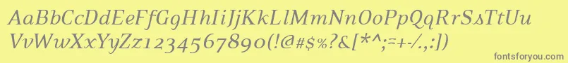 PfexecutiveItalic Font – Gray Fonts on Yellow Background