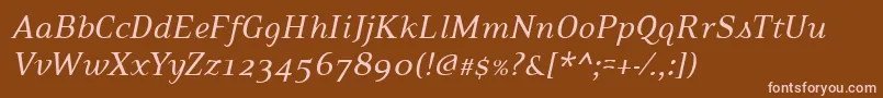 フォントPfexecutiveItalic – 茶色の背景にピンクのフォント