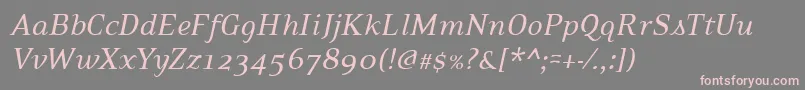 フォントPfexecutiveItalic – 灰色の背景にピンクのフォント