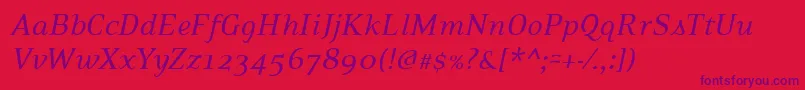 PfexecutiveItalic Font – Purple Fonts on Red Background