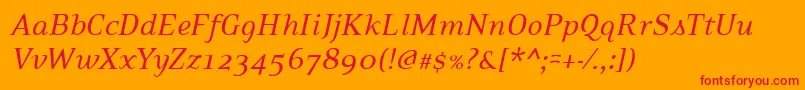 PfexecutiveItalic Font – Red Fonts on Orange Background