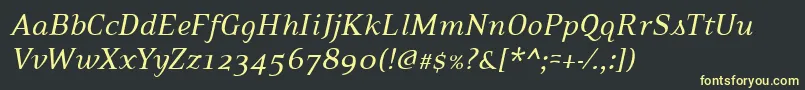 PfexecutiveItalic Font – Yellow Fonts on Black Background