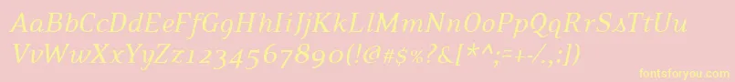 PfexecutiveItalic Font – Yellow Fonts on Pink Background