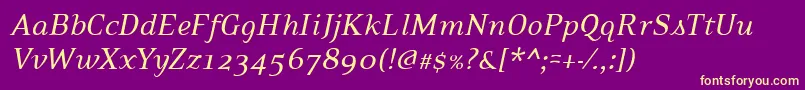 PfexecutiveItalic Font – Yellow Fonts on Purple Background