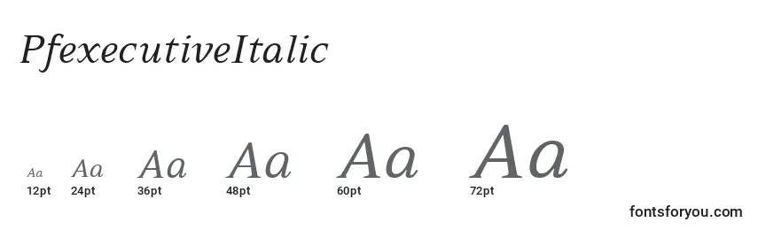 Размеры шрифта PfexecutiveItalic