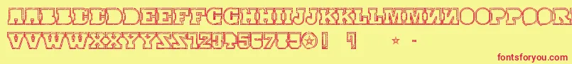 SerialMkv1 Font – Red Fonts on Yellow Background