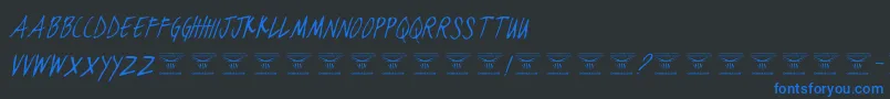 BlackjacketboysThinitalic Font – Blue Fonts on Black Background