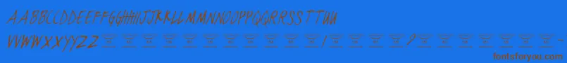 BlackjacketboysThinitalic-fontti – ruskeat fontit sinisellä taustalla