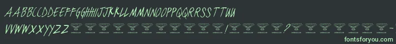 BlackjacketboysThinitalic-fontti – vihreät fontit mustalla taustalla