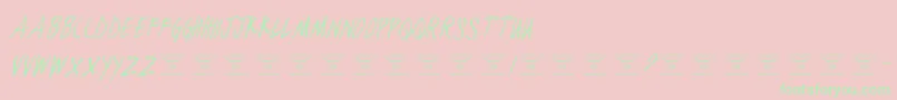 BlackjacketboysThinitalic Font – Green Fonts on Pink Background