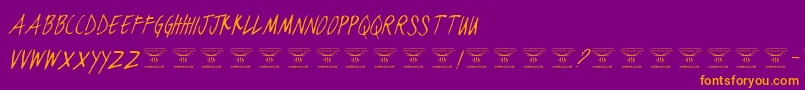 BlackjacketboysThinitalic Font – Orange Fonts on Purple Background