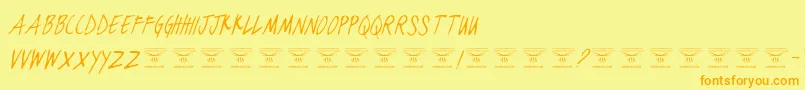 BlackjacketboysThinitalic Font – Orange Fonts on Yellow Background